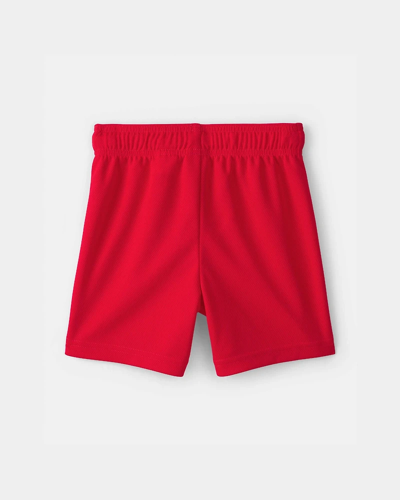 Toddler Boy Mesh Active Shorts - Red