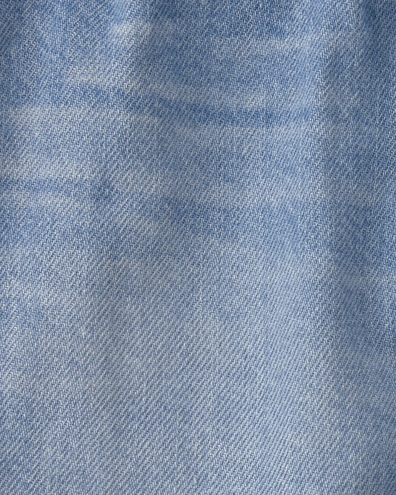 Baby Boy Denim Drawstring Shorts - Light Wash