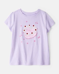 Girls Heart Cake Short-Sleeve Graphic Tee - Purple