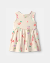 Baby Girl Summer Sleeveless Dress - Cream
