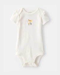 Baby Girl 3-Piece Flower Outfit Set - Yellow/White