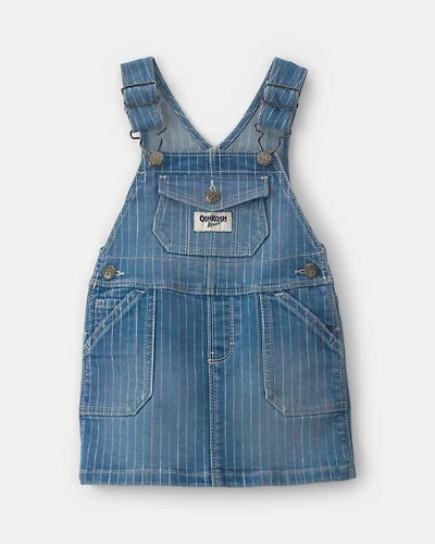 Baby Girl Rainbow Stripe Denim Skirtall - Medium Wash