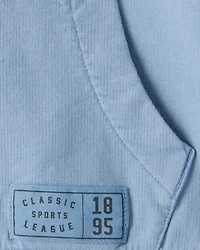 Boys Cotton Long-Sleeve Hoodie - Blue