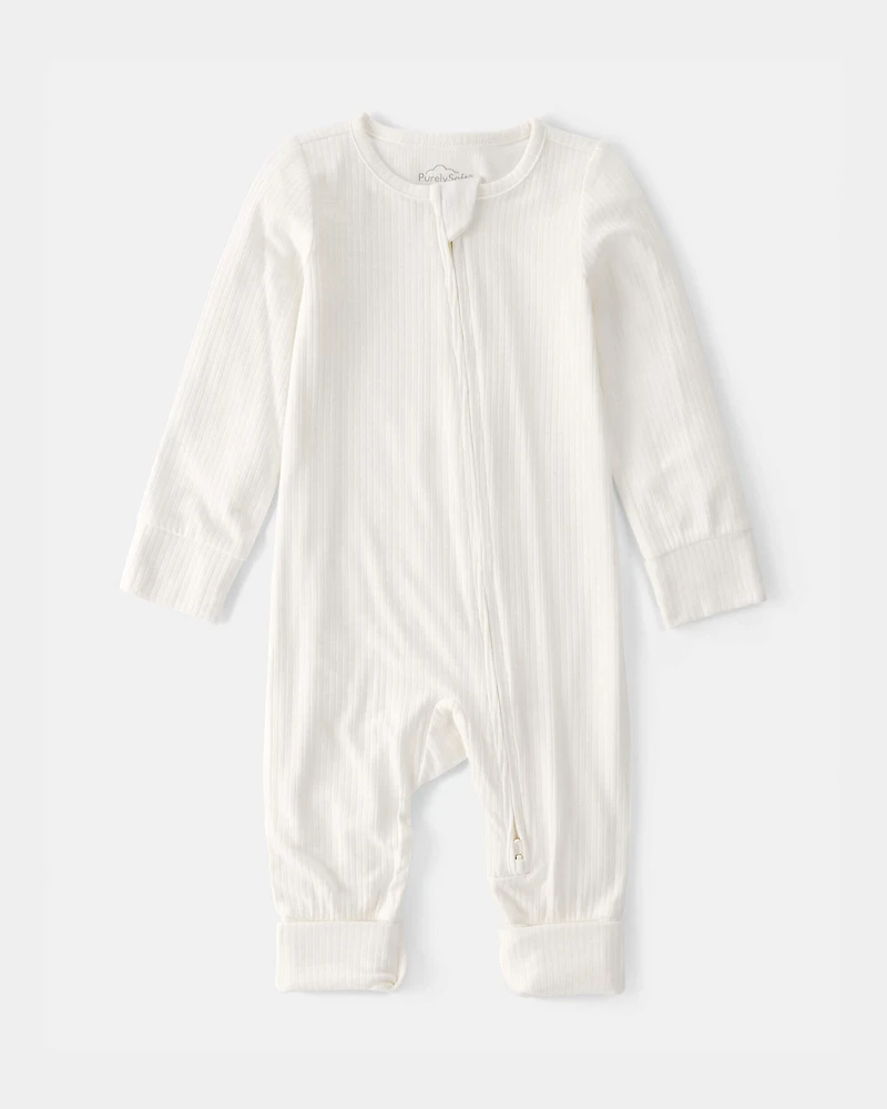 Baby 2-Way Zip PurelySoft Sleep & Play Pajama - Cream