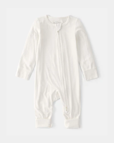 Baby 2-Way Zip PurelySoft Sleep & Play Pajama - Cream