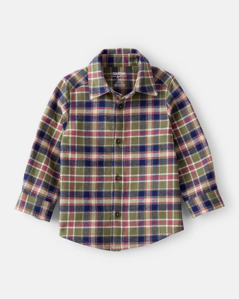 Baby Boy Plaid Cotton Long-Sleeve Button-Down Shirt