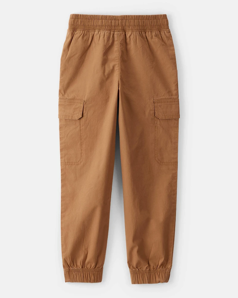 Boys Cotton Fashion Cargo Pants - Brown