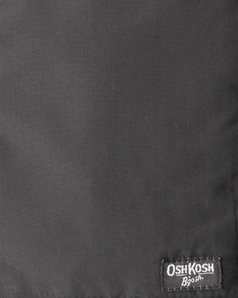 Boys Long-Sleeve Midweight Quilted Bomber Jacket - Black