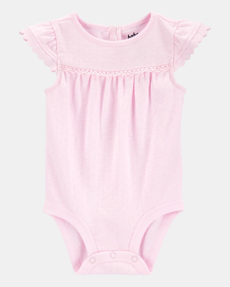 Baby 2-Piece Pointelle Bodysuit & Embroidered Hem Pants Set