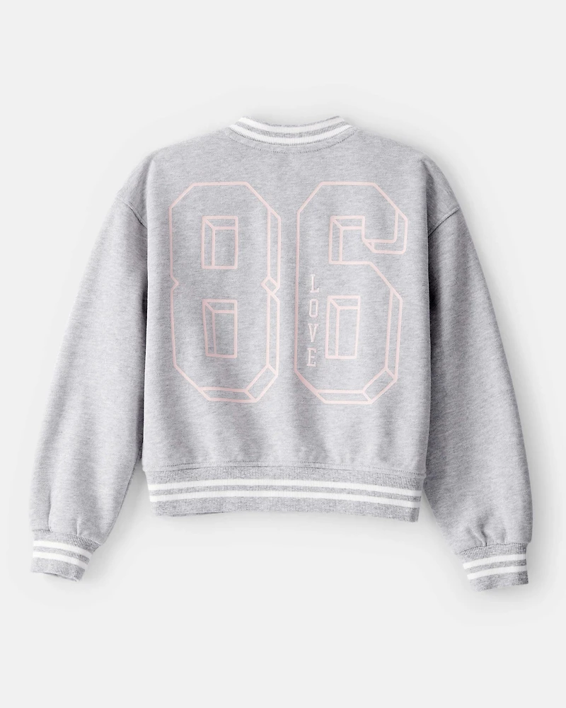 Kid 1986 Heart Varsity Jacket - Grey