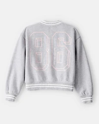 Kid 1986 Heart Varsity Jacket - Grey