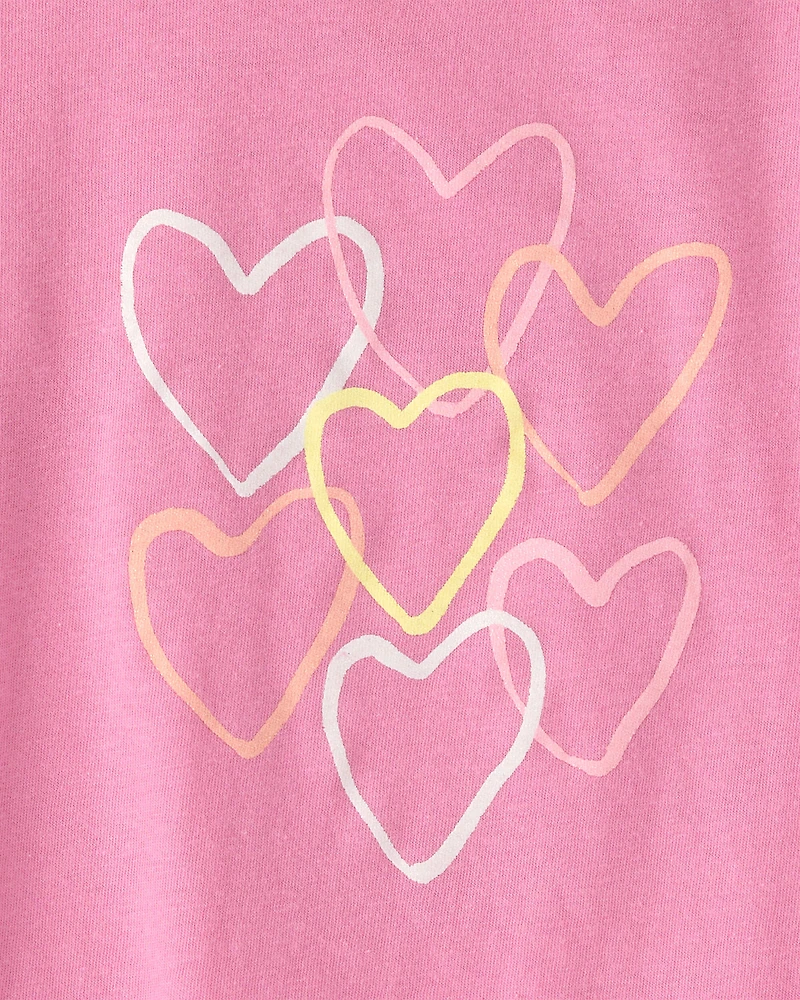 Toddler Girl Heart Graphic Tee - Pink