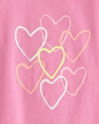 Toddler Girl Heart Graphic Tee - Pink
