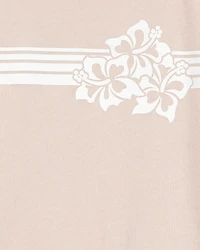 Boys Floral Short-Sleeve Graphic Tee - Khaki