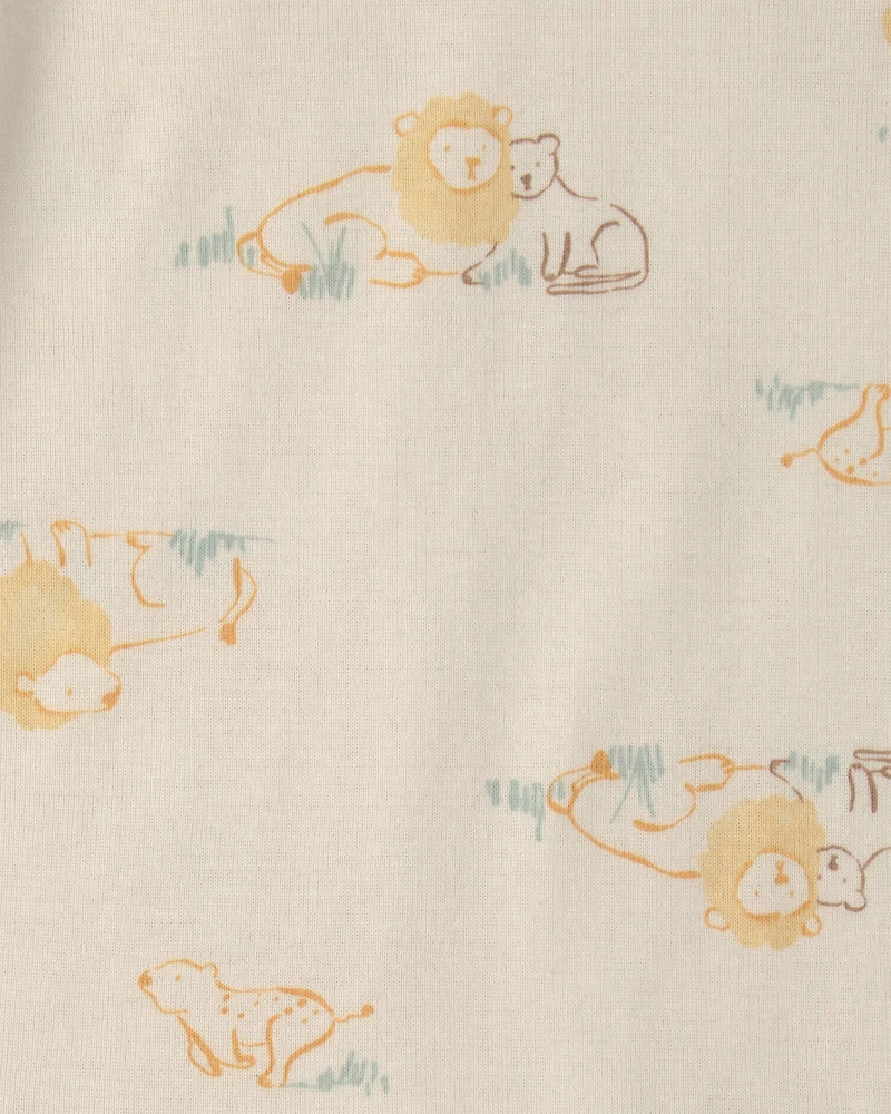 Baby 2-Pack Lion Short-Sleeve Rompers - Yellow/Ivory