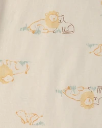 Baby 2-Pack Lion Short-Sleeve Rompers - Yellow/Ivory