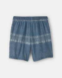 Boys Tie-Dye Denim Shorts - Medium Wash
