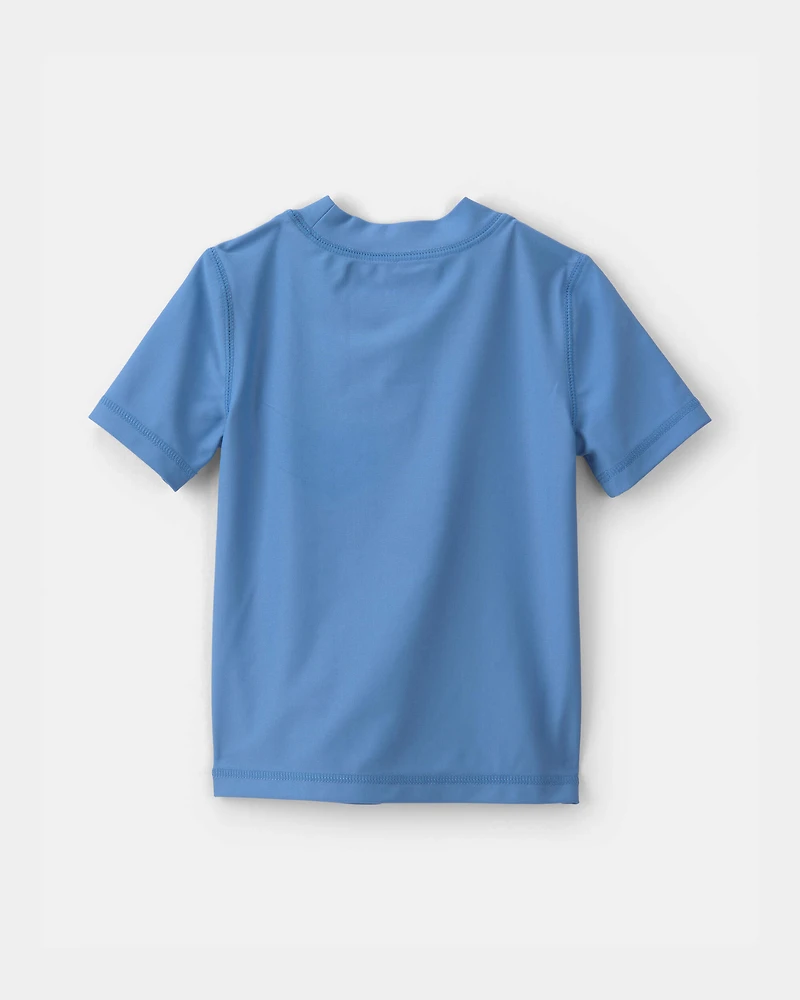 Toddler Boy 2-Piece Palm Tree Rashguard & Swim Trunk Set - Blue