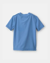 Toddler Boy 2-Piece Palm Tree Rashguard & Swim Trunk Set - Blue