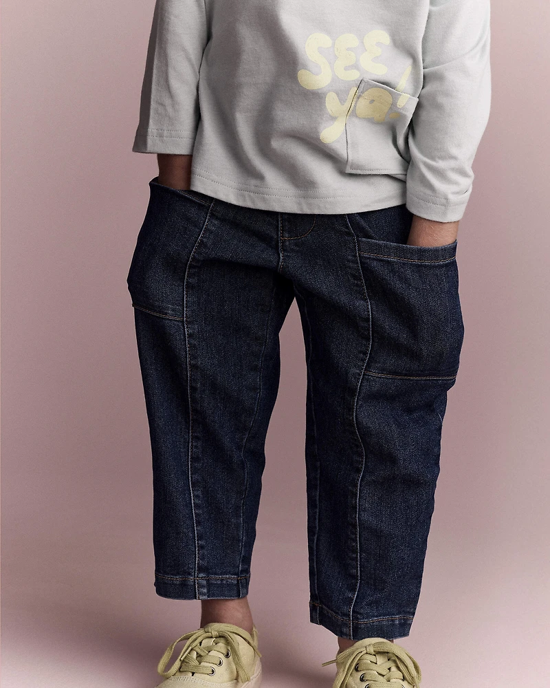 Toddler Pocket Pant in Denim - Blue