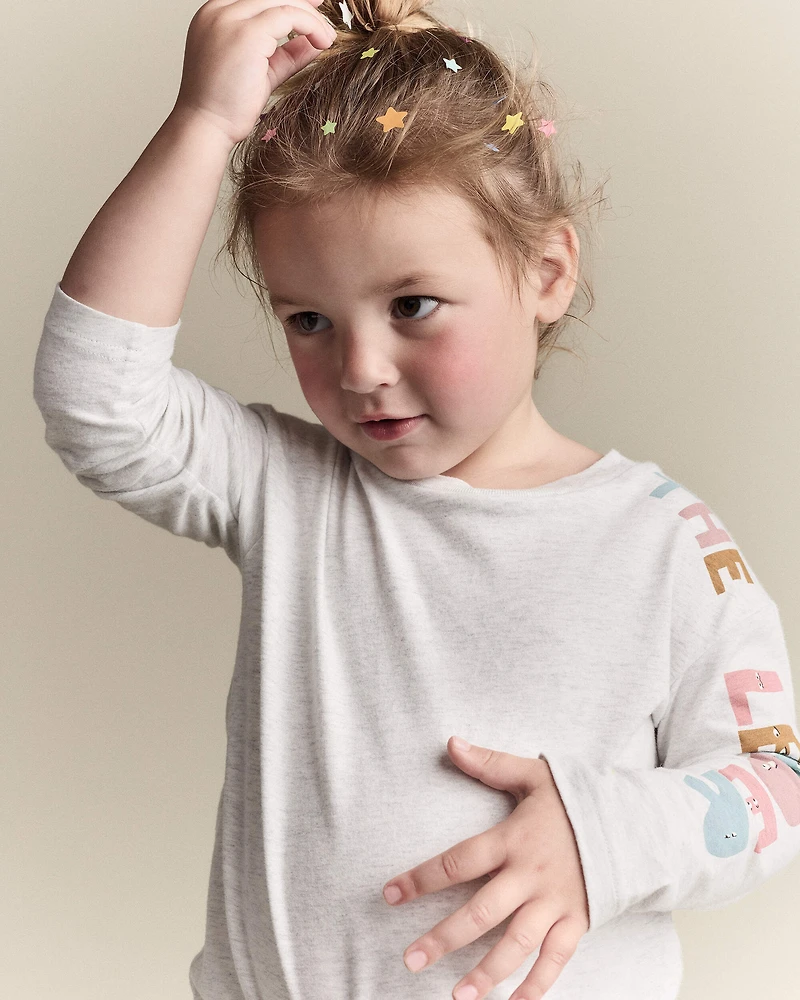 Toddler 'The Leader' Long-Sleeve Relaxed Graphic Tee - Light Heather Grey