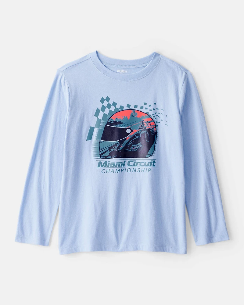 Boys Miami Circuit Long-Sleeve Graphic Tee - Blue