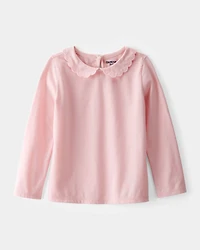 Toddler Scalloped Collar Long-Sleeve Shirt