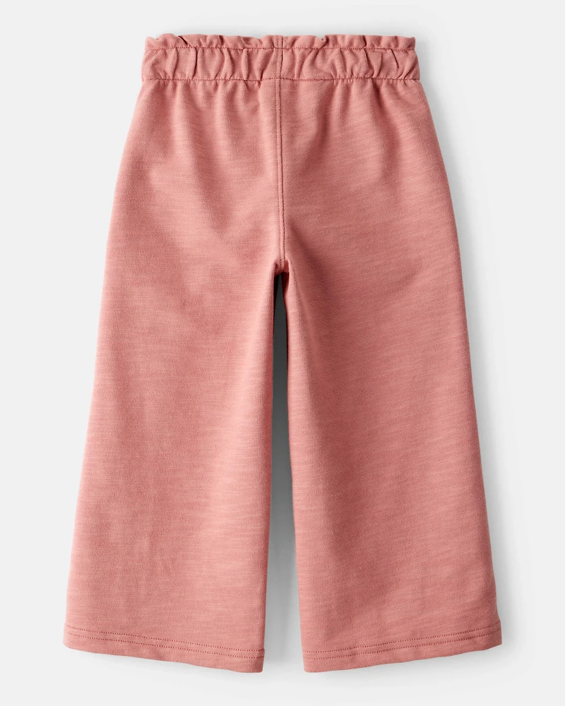 Toddler Girl 100% Cotton Wide-Leg Pants - Pink