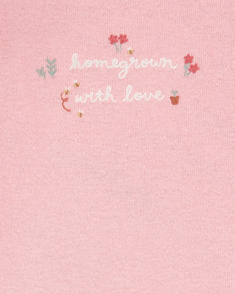 Baby 4-Piece Farm Print Outfit Set - White/Pink