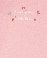 Baby 4-Piece Farm Print Outfit Set - White/Pink