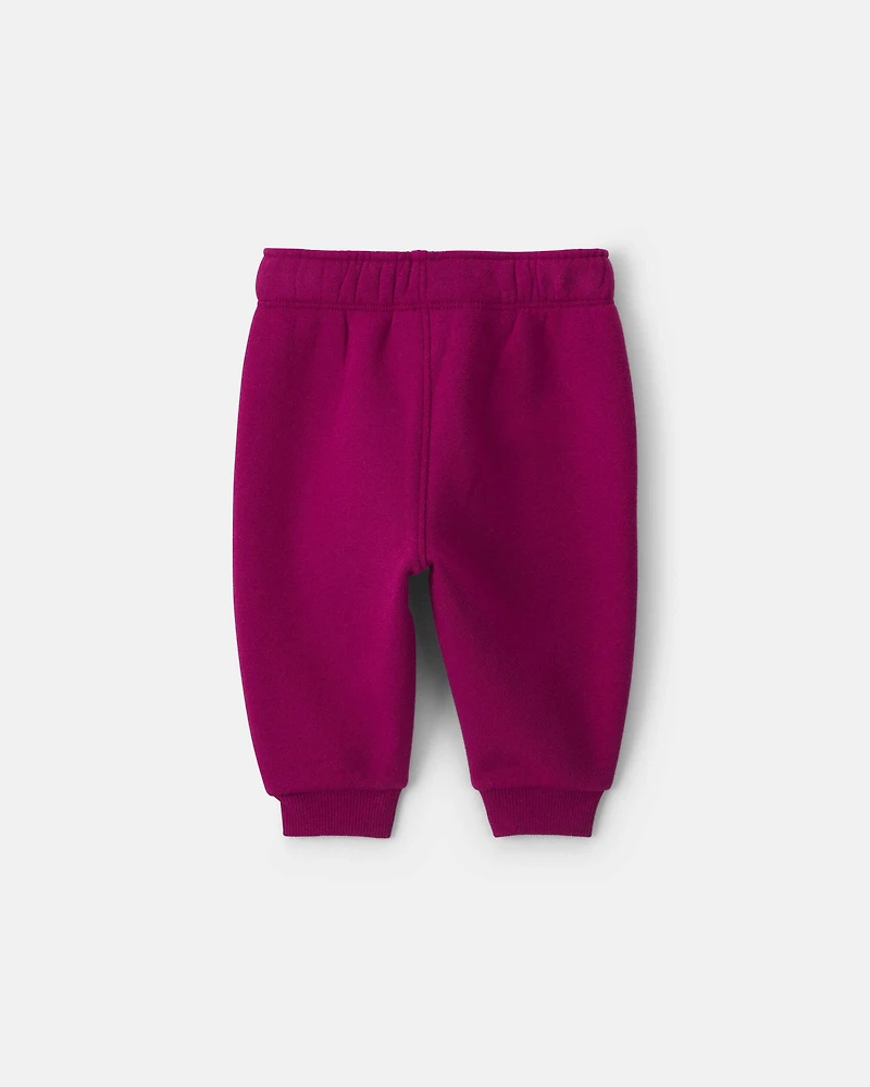 Baby Girl Fleece Pants - Maroon