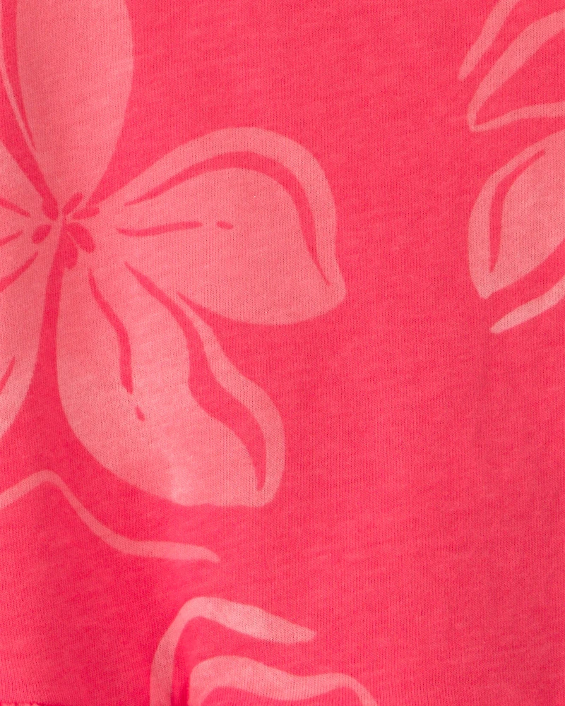 Toddler Girl Floral Peplum Tank Top - Coral