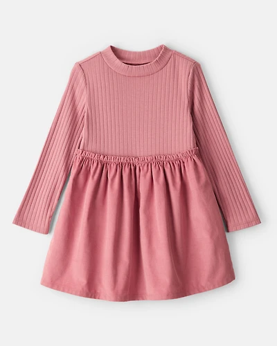Toddler Girl Rib Knit Dress - Pink