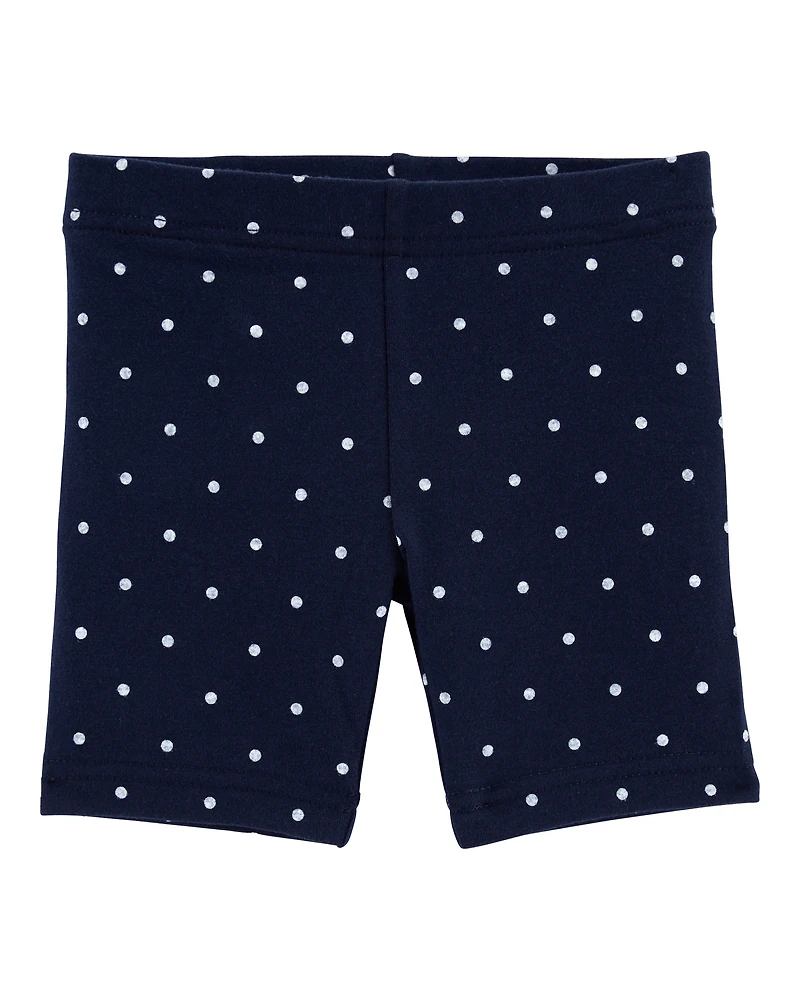 Toddler Girl Polka Dot Tumbling Shorts - Navy