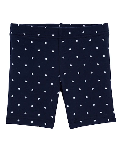 Toddler Girl Polka Dot Tumbling Shorts - Navy