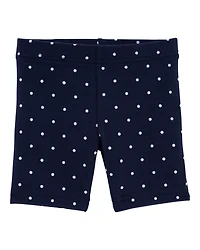 Toddler Girl Polka Dot Tumbling Shorts - Navy