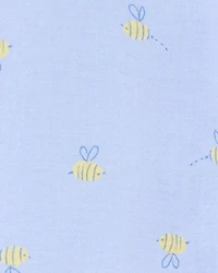 Toddler Bee Print Loose Fit 2-Piece Pajamas - Blue
