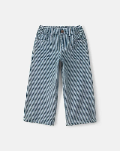Girls Toddler Girl Hickory Stripe Denim Relaxed Jeans - Light Wash