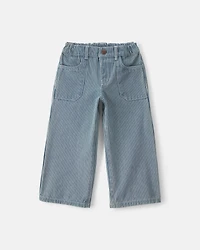 Girls Toddler Girl Hickory Stripe Denim Relaxed Jeans - Light Wash
