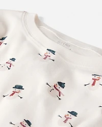Kid Organic Cotton Snowman Print Pajamas