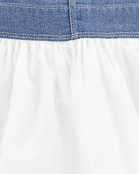 Toddler Girl Denim Eyelet Jumper Dress