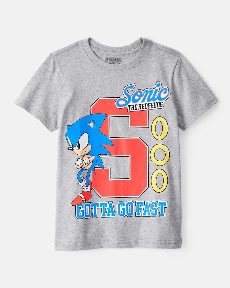 Boys Sonic The Hedgehog Short-Sleeve Graphic Tee - Grey