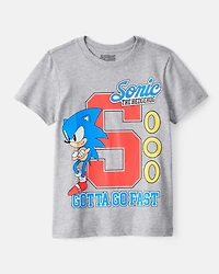 Boys Sonic The Hedgehog Short-Sleeve Graphic Tee - Grey