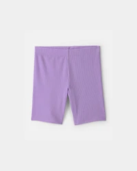 Girls Rib Bike Shorts - Purple