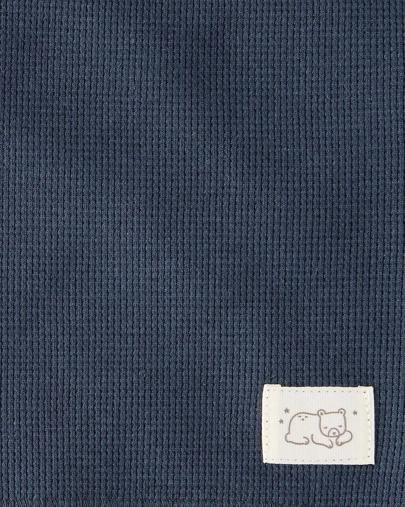 Baby 2-Pack Waffle Knit Blankets - Grey/Navy