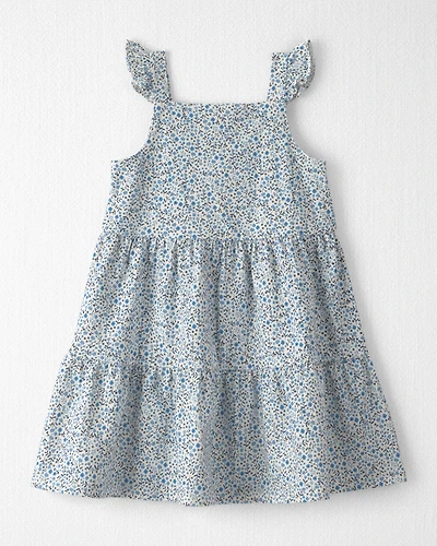 Toddler Girl Organic Cotton Tiered Dress in Meadow Bloom