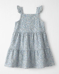 Toddler Girl Organic Cotton Tiered Dress in Meadow Bloom