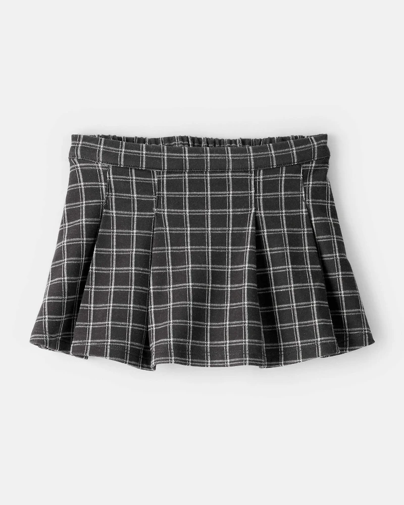 Toddler Girl Plaid Skirt - Grey