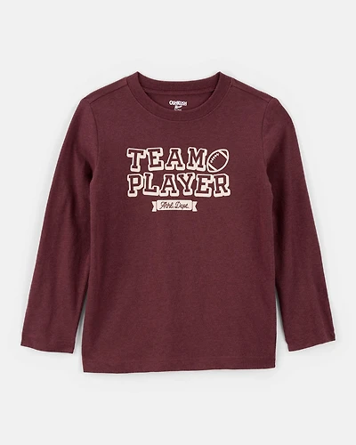 Toddler Boy Team Player Football Long-Sleeve Graphic Tee - Red