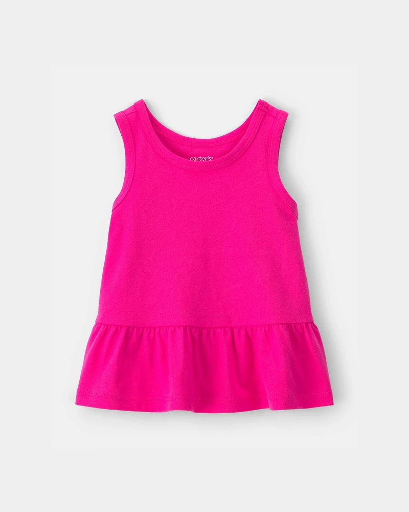 Baby Girl Peplum Tank Top - Pink